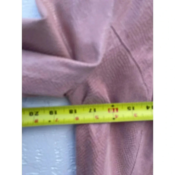 Newport News Womens Open Front Scallop Leather Blazer Jacket Soft Pink Sz 8 - Picture 7 of 14